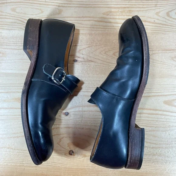 Carmina Single Monk Strap Leather Shoes Men’s8 UK 9 US Black Mallorca Spain